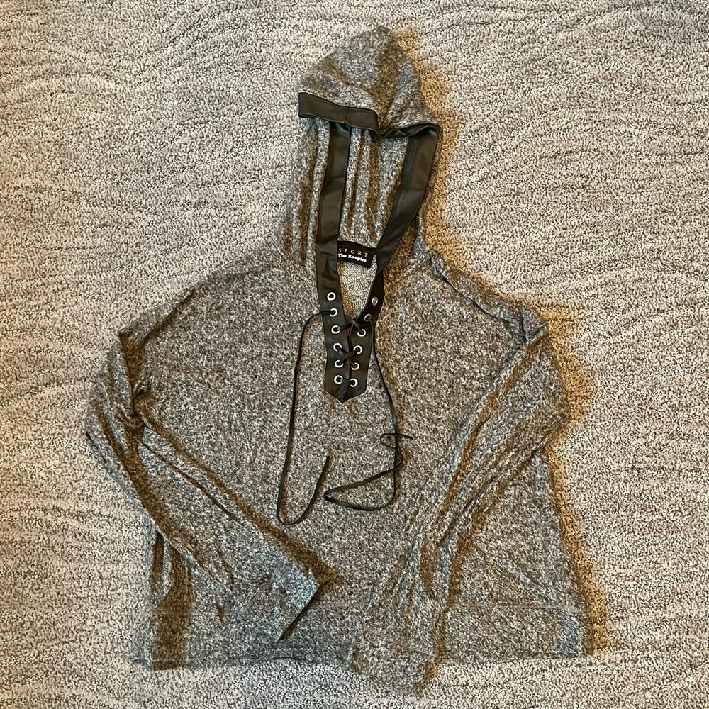 The Kooples Lace-up Hooded Sweater